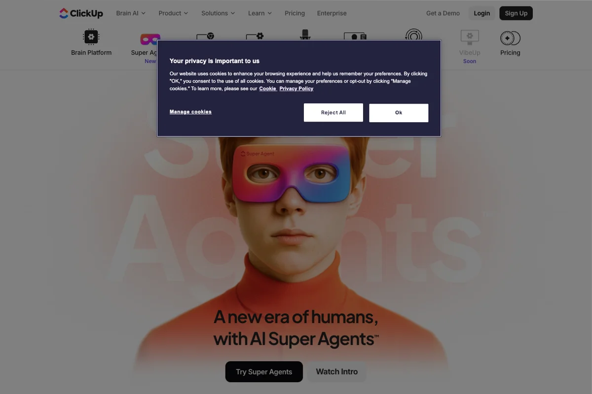 Découvrir l'interface de ClickUp Agents - IA Technologie Interface de l'outil ClickUp Agents - Avis et Test