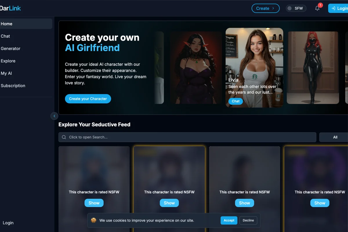 Découvrir l'interface de DarLink AI - IA Technologie Interface de l'outil DarLink AI - Avis et Test