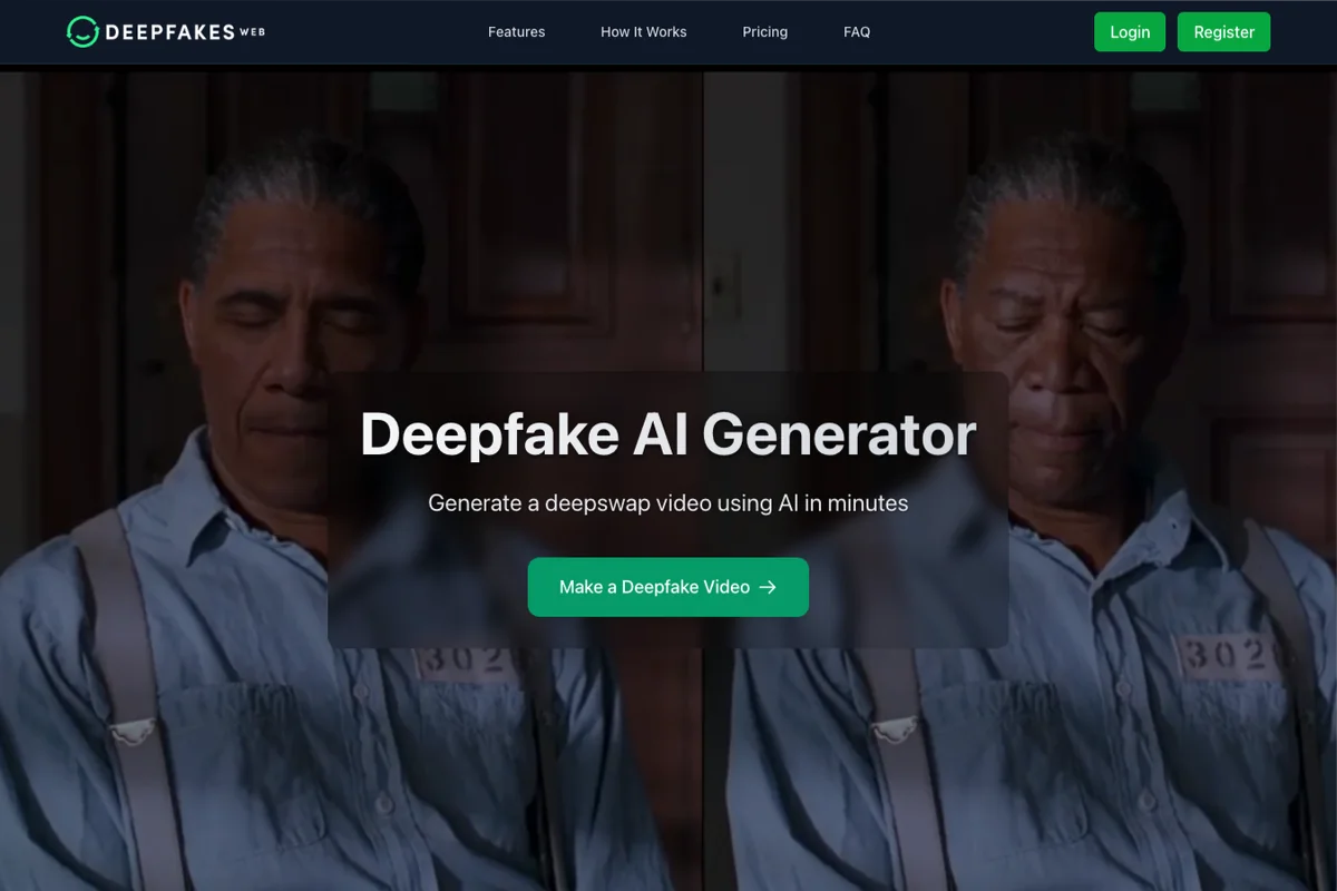 Interface de l'outil Deepfakes Web - Avis et Test