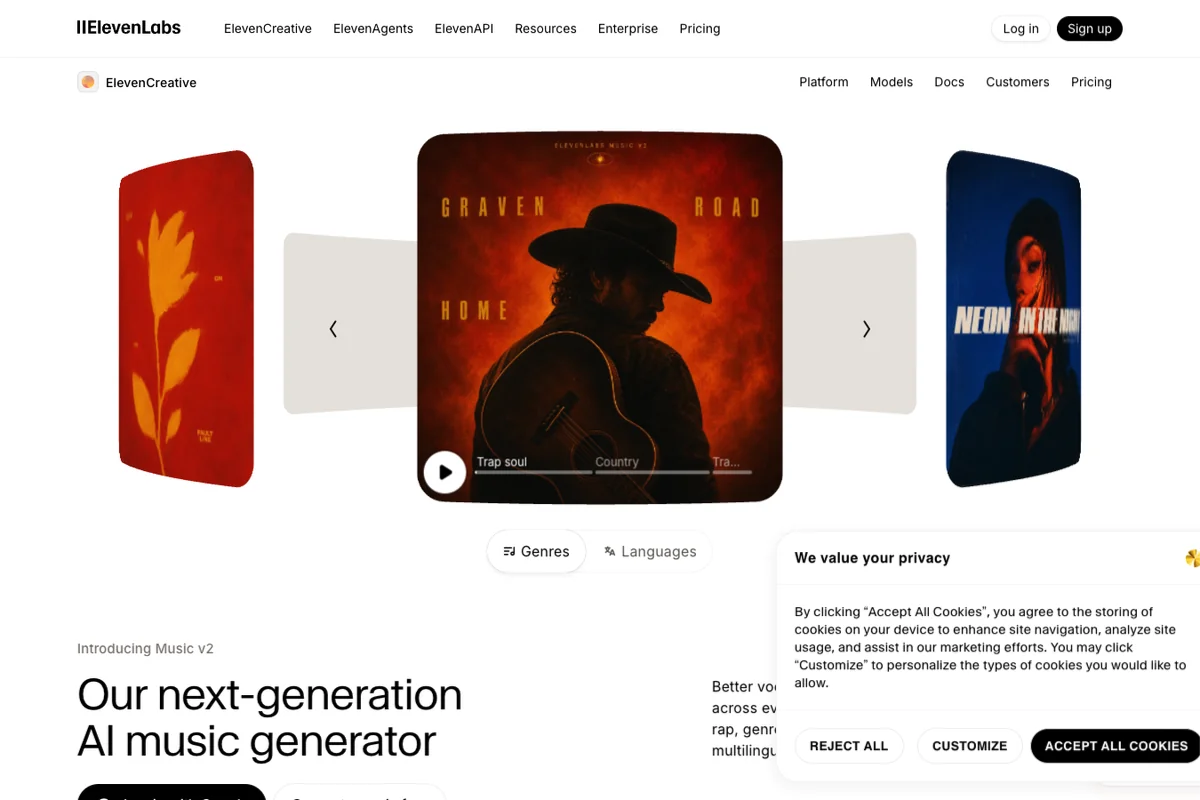 Aperçu éditorial de ElevenLabs Music pour générer une musique IA