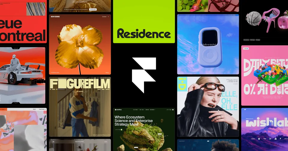 Galerie officielle Framer montrant des sites visuels créés et publiés avec la plateforme