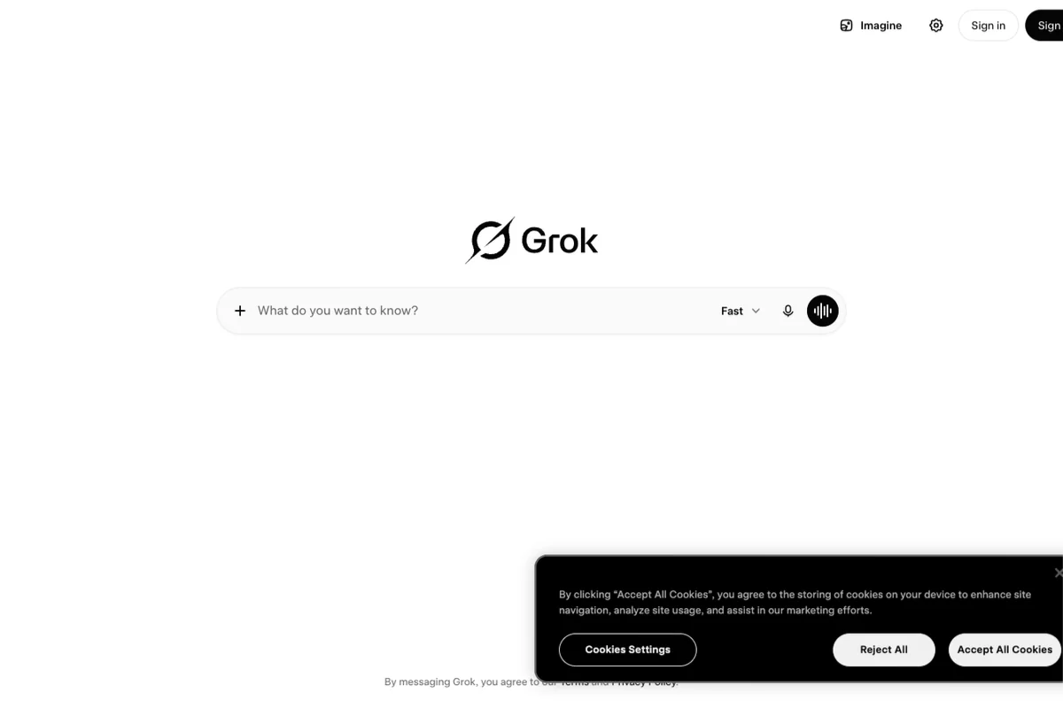 Interface de l'outil Grok - Avis et Test
