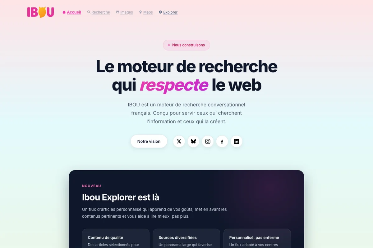 Découvrir l'interface de Ibou - IA Technologie Interface de l'outil Ibou - Avis et Test