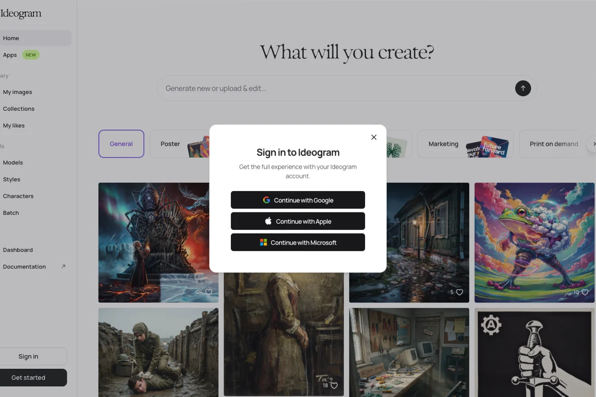 Interface de l'outil Ideogram - Avis et Test