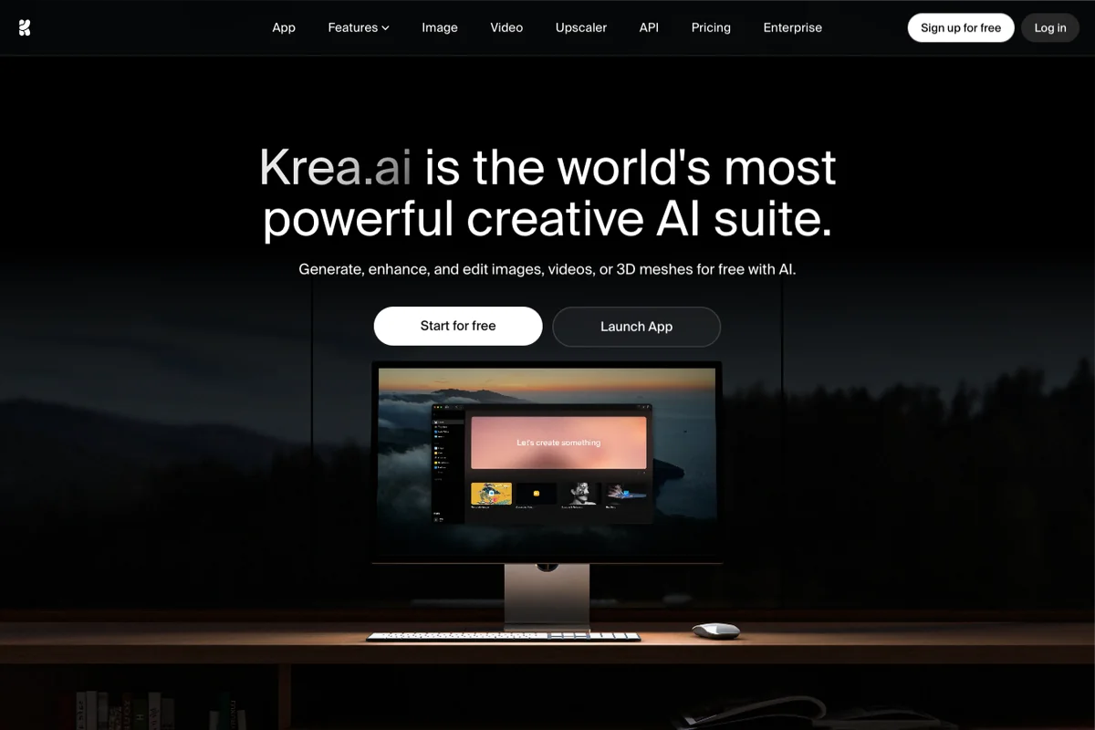Interface de l'outil Krea AI - Avis et Test