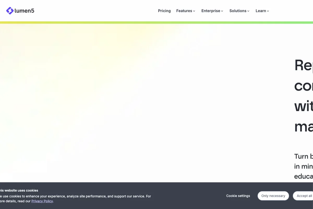 Interface de l'outil Lumen5 - Avis et Test