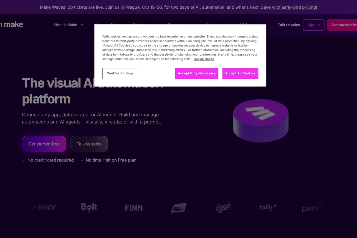 Interface de l'outil Make - Avis et Test