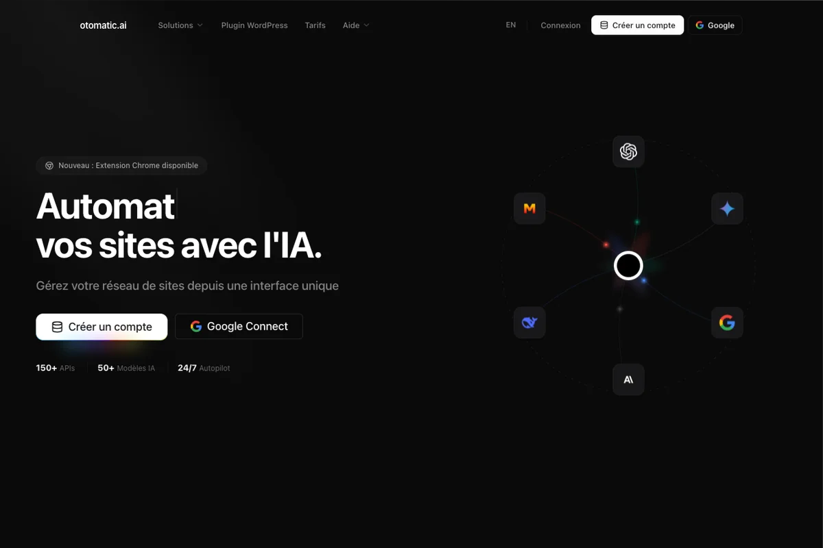 Découvrir l'interface de Otomatic.ai - IA Technologie Interface de l'outil Otomatic.ai - Avis et Test