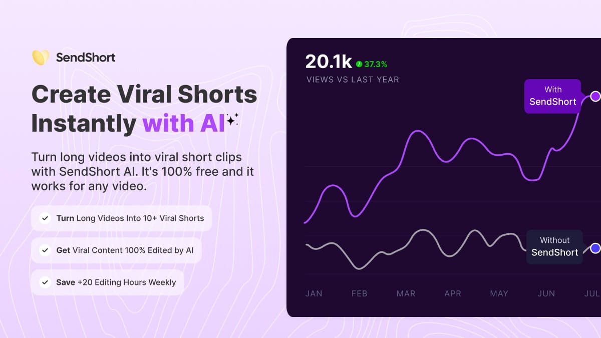 Visuel officiel SendShort pour créer des vidéos courtes avec IA