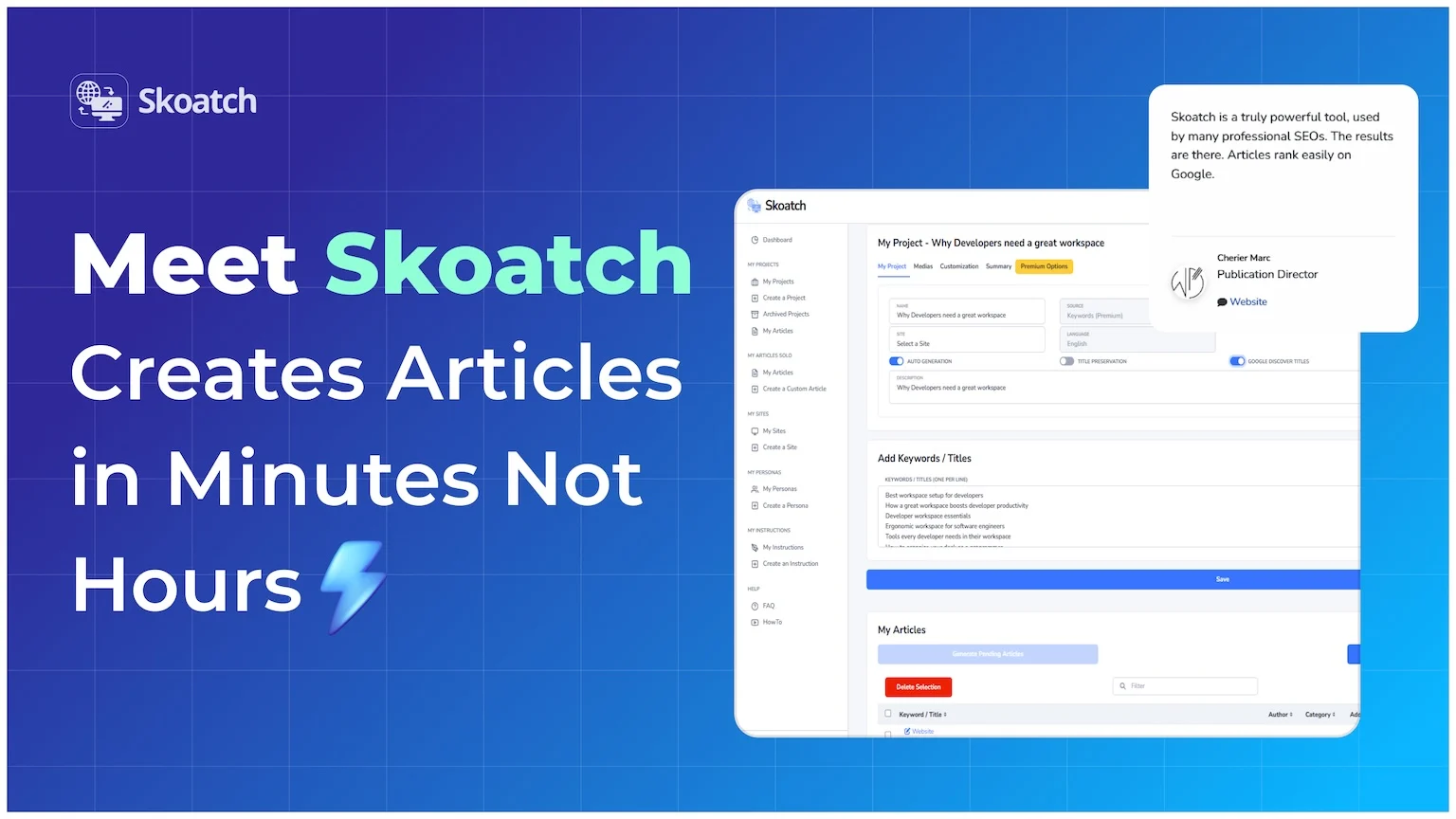 Présentation officielle de l’interface Skoatch