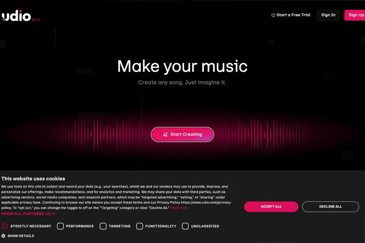 Interface de l'outil Udio - Avis et Test