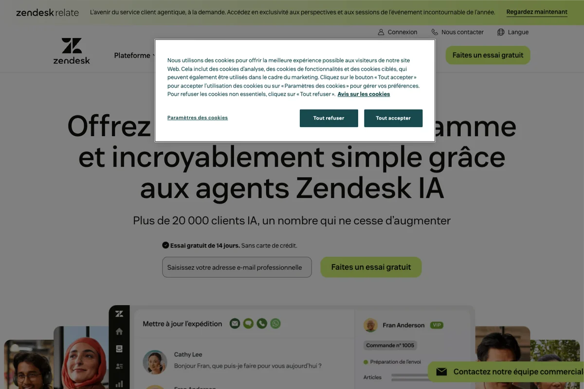 Interface de l'outil Zendesk - Avis et Test